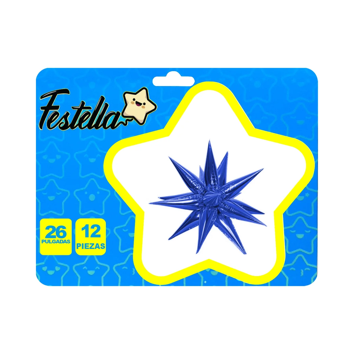 GLOBO ESTRELLA X12 PIEZAS AZUL 26" (PQTX12)