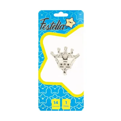 GLOBO CORONA PLATEADO 14" (PQTX25)