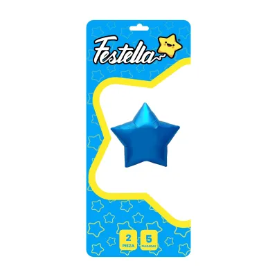 GLOBO ESTRELLA AZUL 5" X2 (PQTX25)