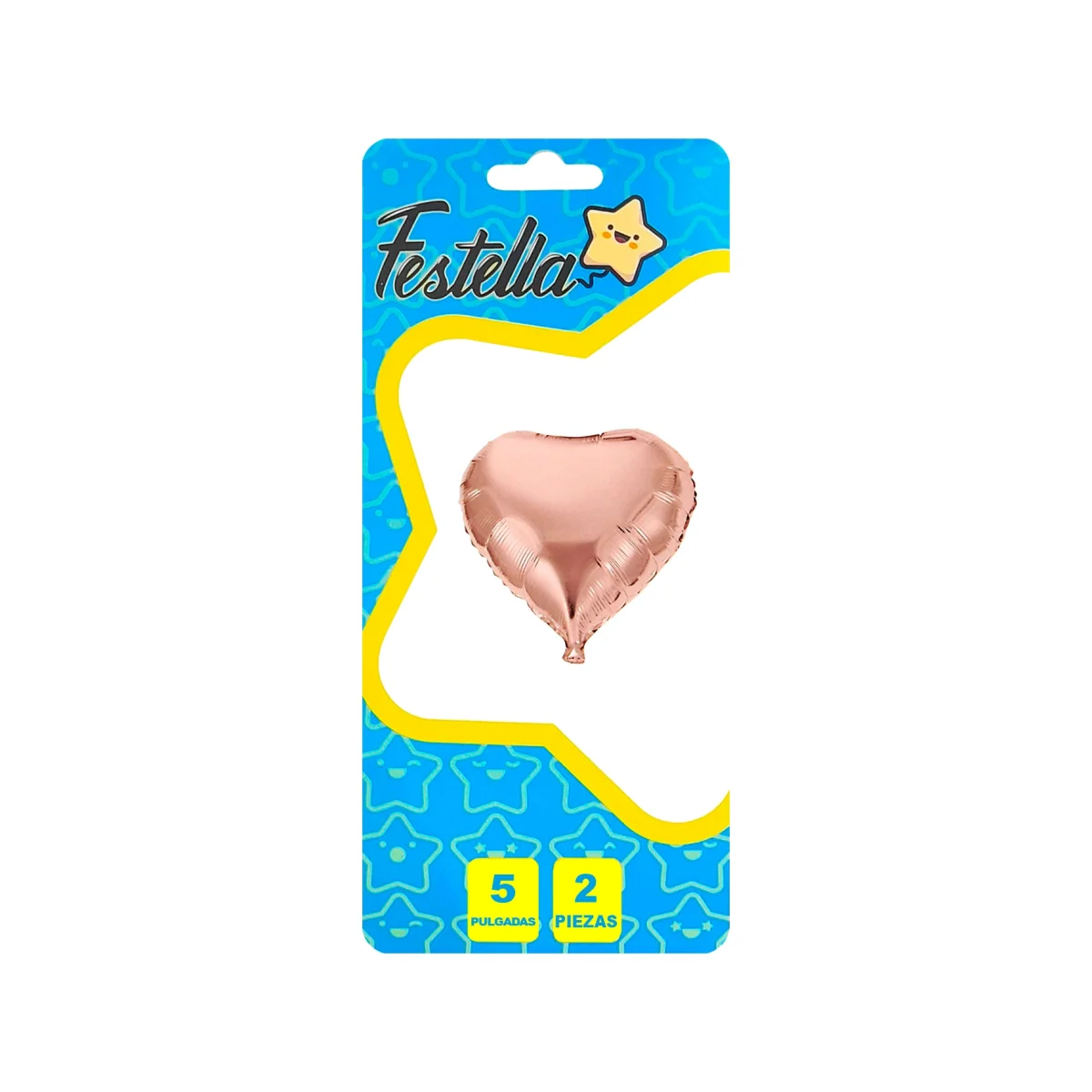 GLOBO CORAZON PALO ROSA 5" X2