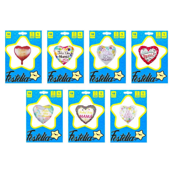 GLOBO CORAZON TE AMO MAMA 18"(PQTX25)