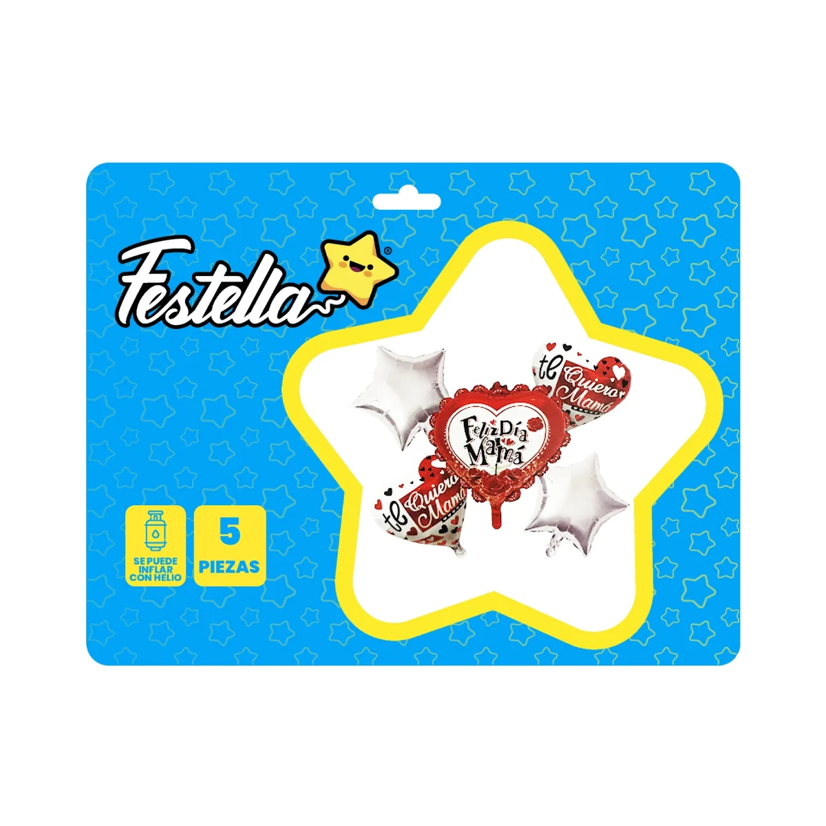 KIT GLOBO CORAZON FELIZ DIA MAMA X5PCS (PQTX12),