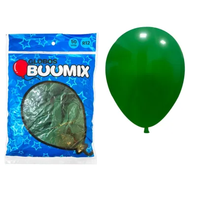 GLOBO DE LATEX LISO VERDE OSCURA R12X50