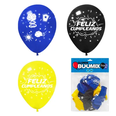 GLOBO DE LATEX COMICS FELIZ CUMPLEAÑOS R12X10 AM-A-N (PQTX12)