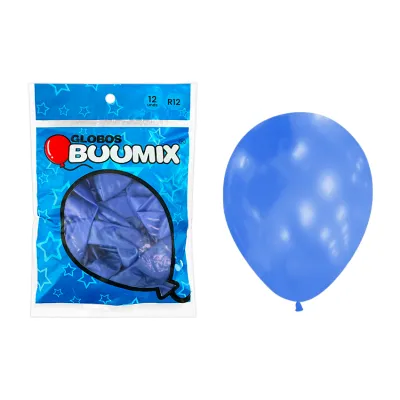 GLOBO DE LATEX SATINADO AZUL R12X12 (PQTX12)´