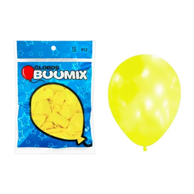 GLOBO DE LATEX SATINADO AMARILLO R12X12