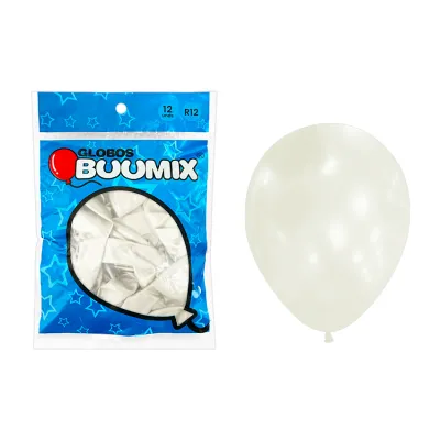 GLOBO DE LATEX SATINADO BLANCA R12X12 (PQTX12)´