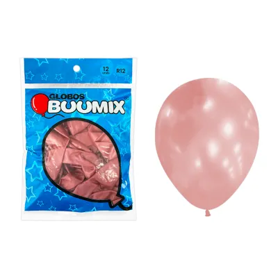 GLOBO DE LATEX SATINADO PALO ROSA R12X12 (PQTX12)´