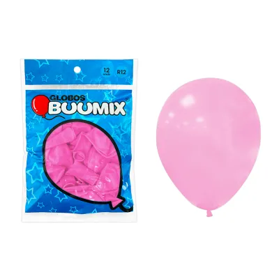 GLOBO DE LATEX LISO ROSADO R12X12 (PQTX12)´