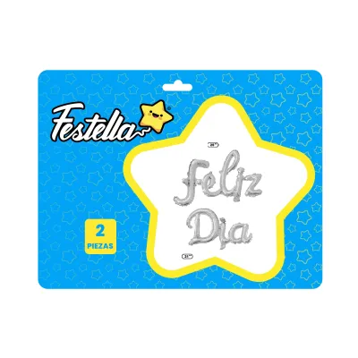 GLOBO FELIZ DIA PLATEADO X2PCS (PQTX12),
