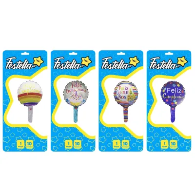 GLOBO FELIZ CUMPLEAÑOS 10" (PQTX24)