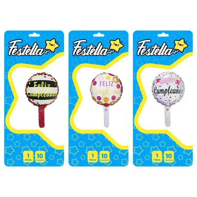GLOBO FELIZ CUMPLEAÑOS 10" (PQTX24)