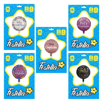 GLOBO FELIZ CUMPLEAÑOS 18" (PQTX25)