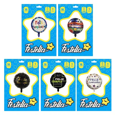 GLOBO FELIZ CUMPLEAÑOS 18"(PQTX25)