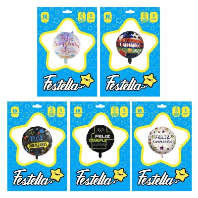 GLOBO FELIZ CUMPLEAÑOS 18" (PQTX25)