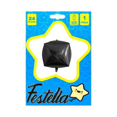 GLOBO CUADRADO 24" NEGRO;(PQTX25)