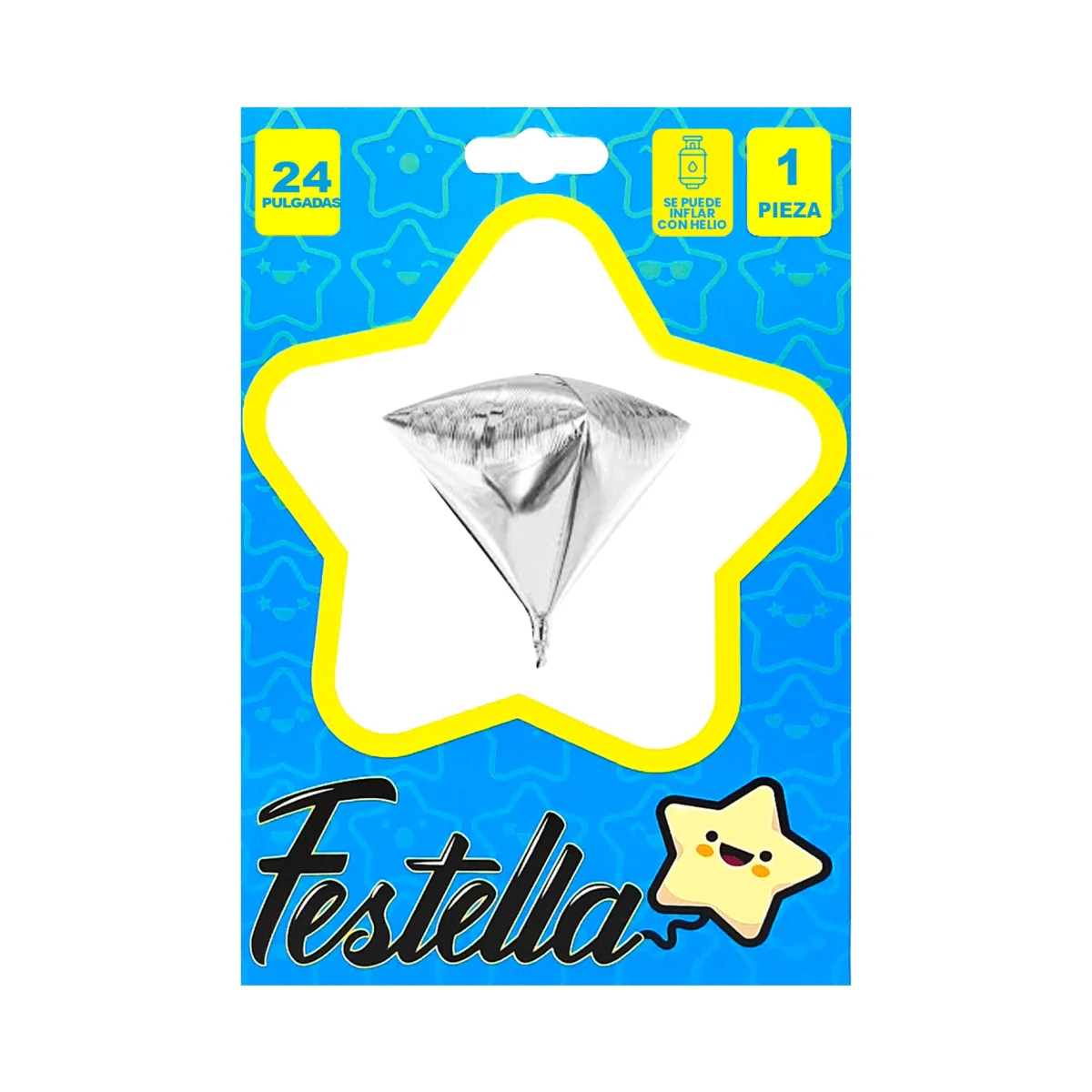 GLOBO DIAMANTE 24" PLATEADO;(PQTX25)