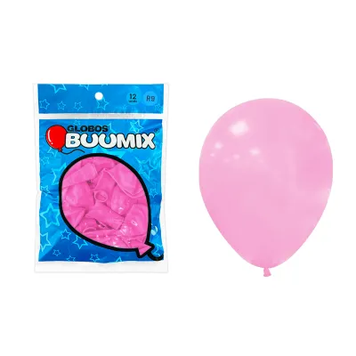 GLOBO DE LATEX LISO ROSADO R9X12 (PQTX12)