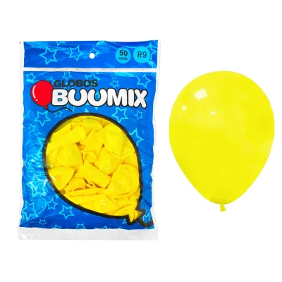 GLOBO DE LATEX LISO AMARILLO R9X50