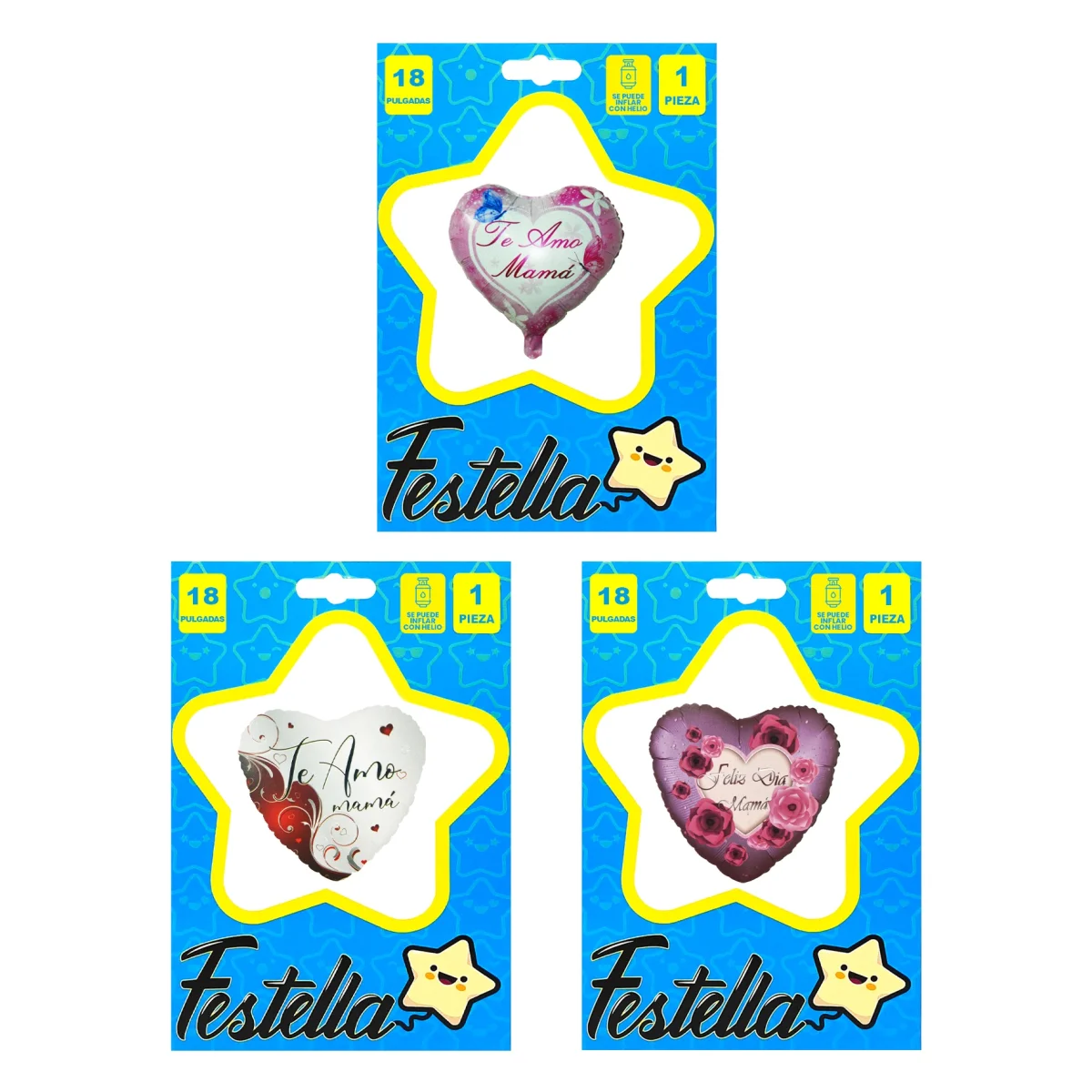 GLOBO CORAZON FELIZ DIA MAMA 18" (PQTX25)