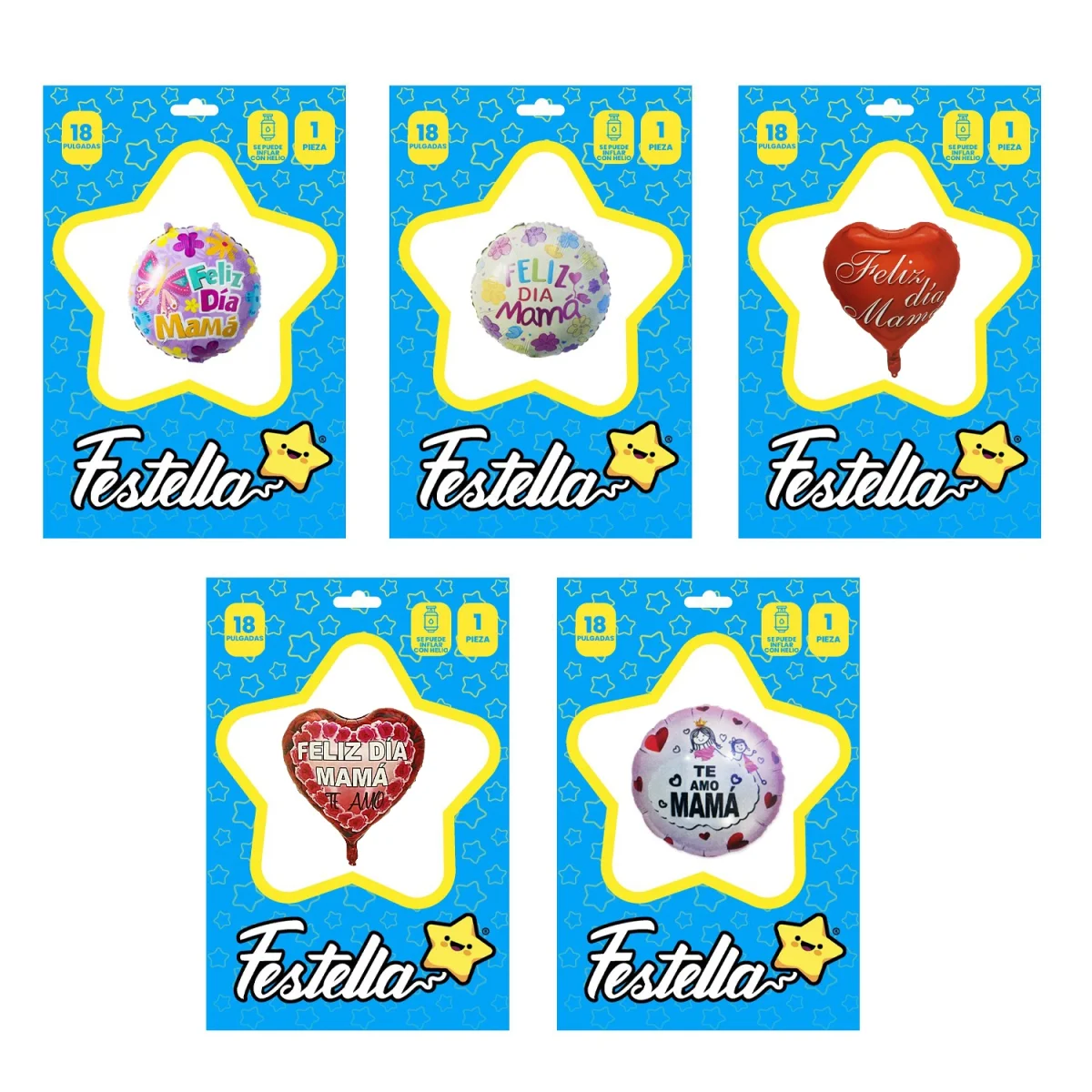 GLOBO CORAZON FELIZ DIA MAMA 18" (PQTX25)