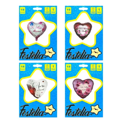 GLOBO CORAZON FELIZ DIA MAMA 18" (PQTX25)