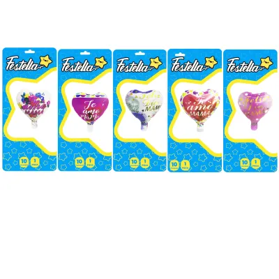 GLOBO CORAZON SURTIDO MAMA 10" (PQTX25),
