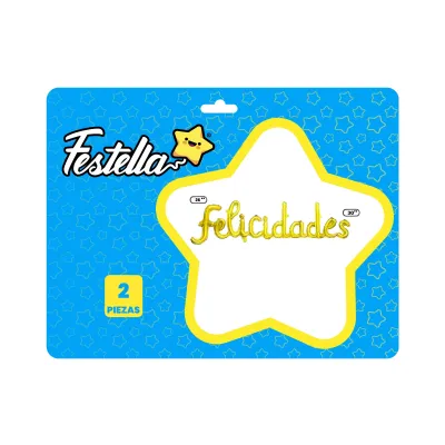 GLOBO FELICIDADES DORADO X2PCS (PQTX12)
