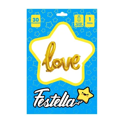 GLOBO LOVE DORADO 30" (PQTX25)