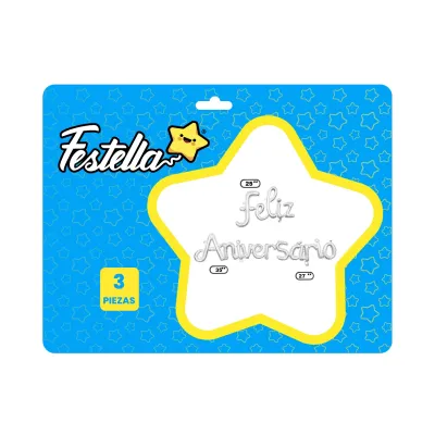GLOBO FELIZ ANIVERSARIO PLATEADO X3PCS (PQTX12)