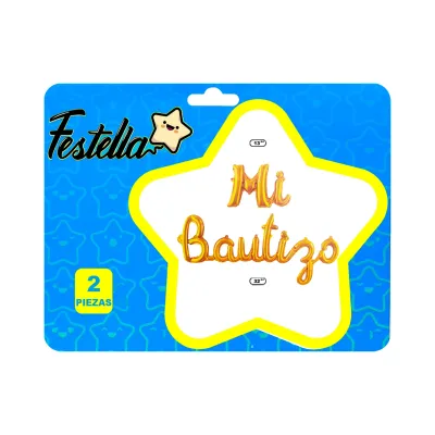 GLOBO MI BAUTIZO DORADO X2(PQTX12)