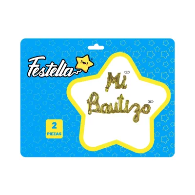 GLOBO MI BAUTIZO DORADO X2(PQTX12)