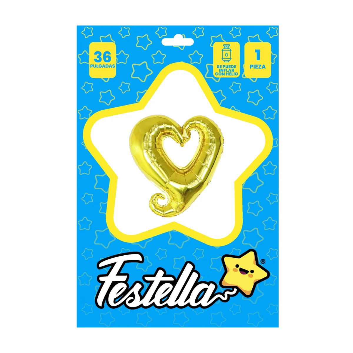 GLOBO CORAZON DORADO 36".(PQTX25),