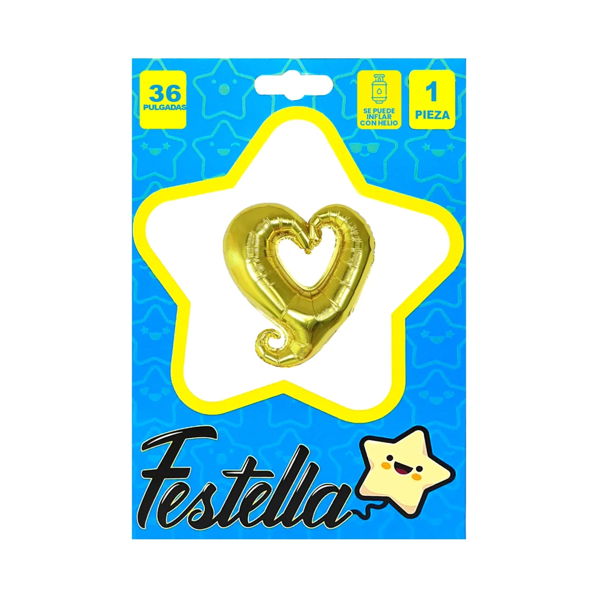 GLOBO CORAZON DORADO 36".(PQTX25),