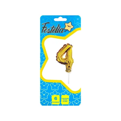 GLOBO DORADO CON BASE 6"#4;(PQTX25)