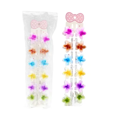 MINI GANCHO FLOR PARA CABELLO 4CM (PQTX12)