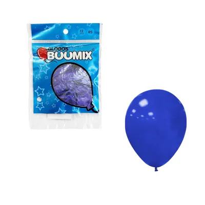 GLOBO DE LATEX LISO AZUL R5 X12