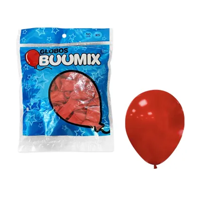 GLOBO DE LATEX LISO ROJO R5 X50