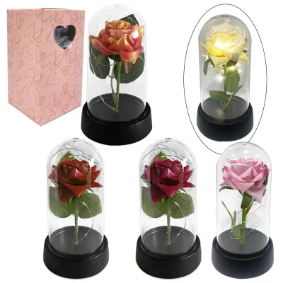 ROSA ARTIFICIAL CON LUZ ENCAPSULADA,