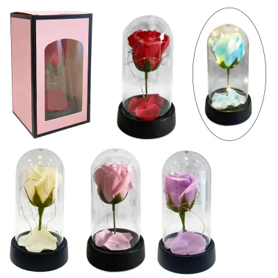 ROSA ARTIFICIAL CON LUZ ENCAPSULADA,