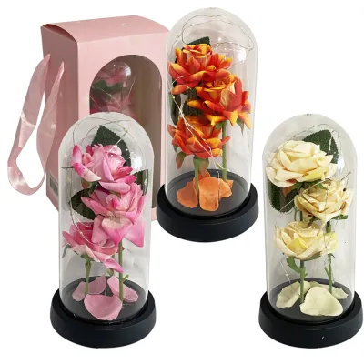 ROSAS ARTIFICIALES CON LUZ ENCAPSULADAS (PILAS)