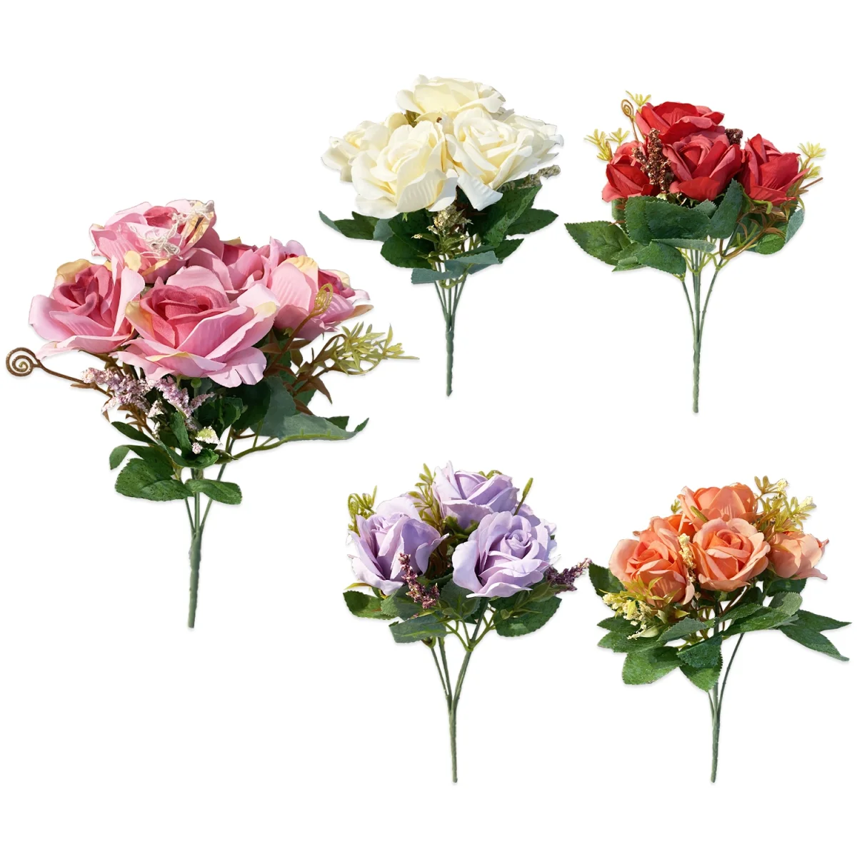 RAMO ROSAS ARTIFICIALES X5 30CM (CJX160),