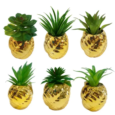 PLANTA ARTIFICIAL EN MATERA DORADA (CJX12)