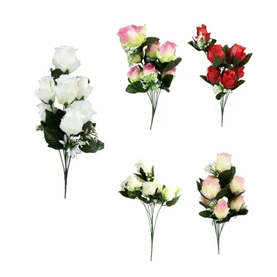 RAMO ROSAS ARTIFICIALES X7 44CM,