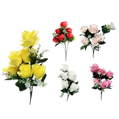 RAMO ROSAS ARTIFICIALES X7 40CM,