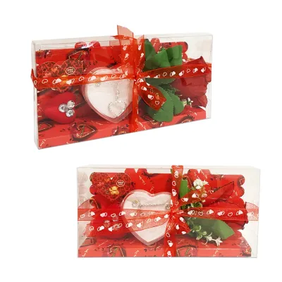 ROSA CON CORAZONES Y JOYAS EN ACETATO,