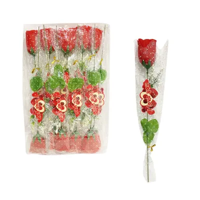 ROSA ROJA ARTIFICIAL EN BOLSA (PQTX12),