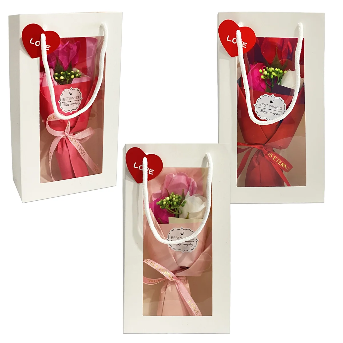 RAMO ROSAS ARTIFICIALES EN CAJA (CJX16)