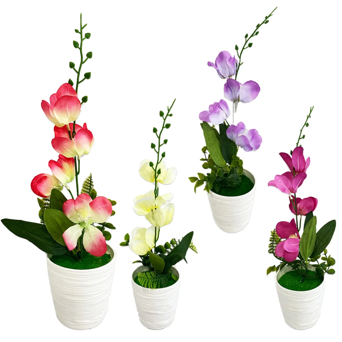 PLANTA CON FLORES ARTIFICIAL EN MATERA (CJX100)