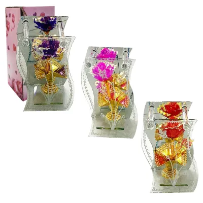 ROSA BRILLANTE EN VIDRIO DECORATIVO,